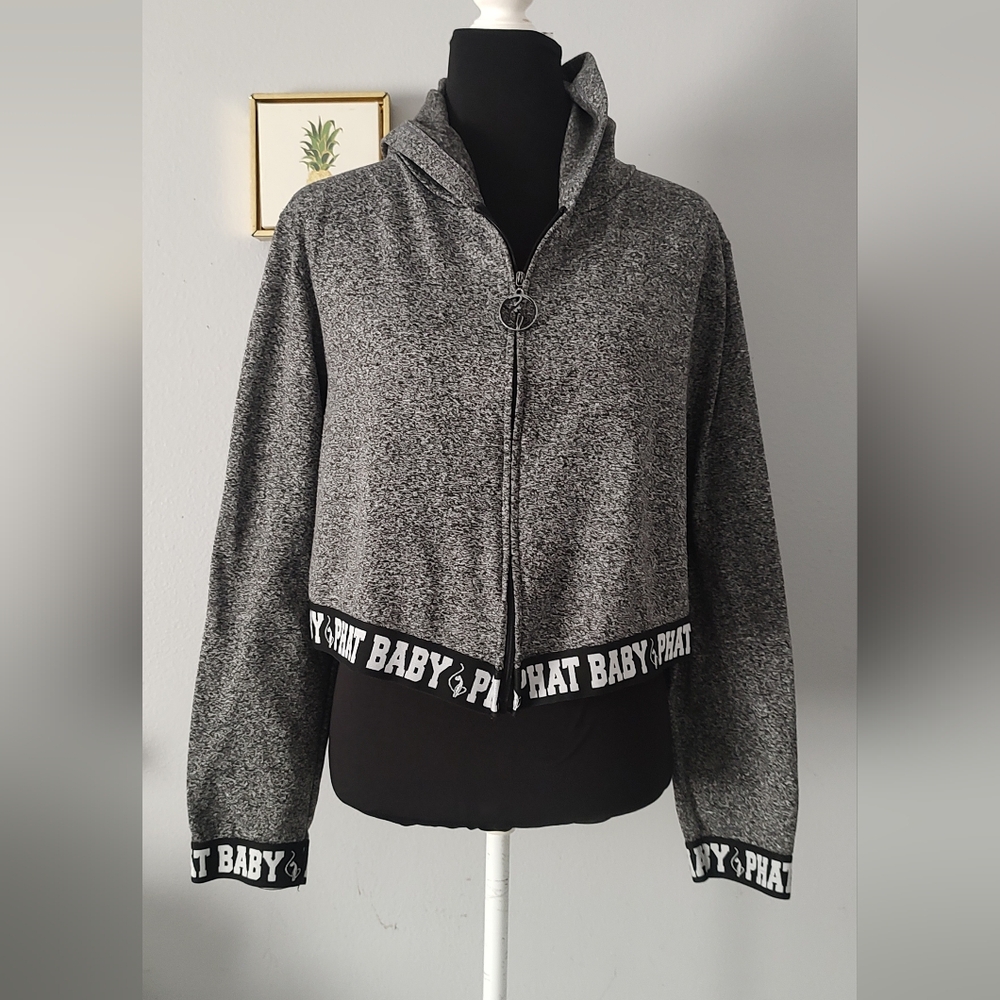 Jacket Hoodie Baby Phat Crop Girls Size 3X Hoodie Good Condition Gray  Zipper
